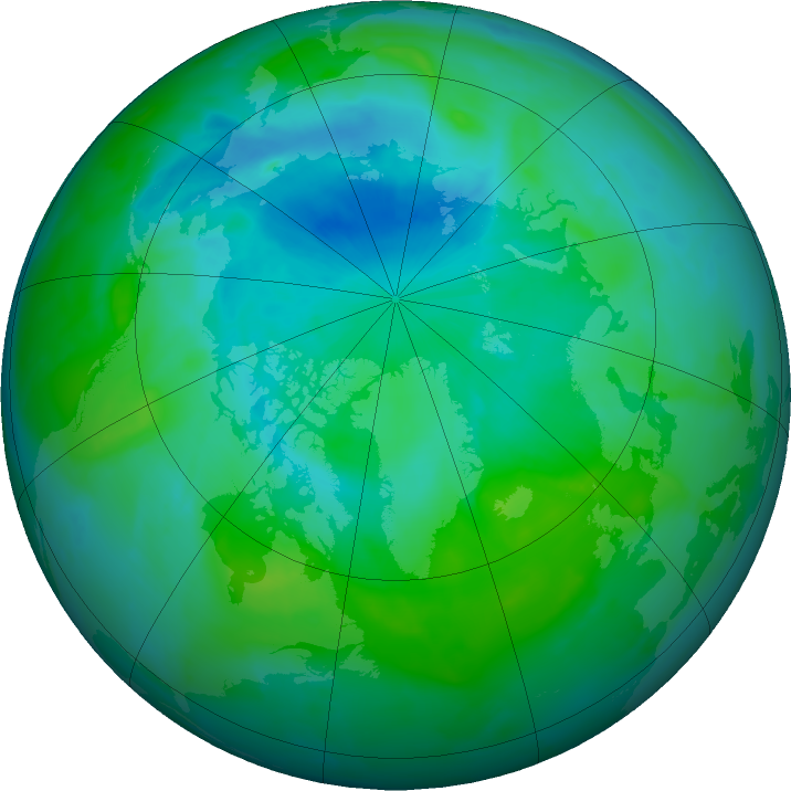 Arctic ozone map for 15 August 2011